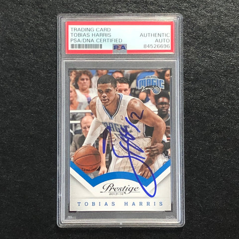 2013-14 Panini Prestige #130 Tobias Harris Signed Card AUTO PSA Slabbed Magic