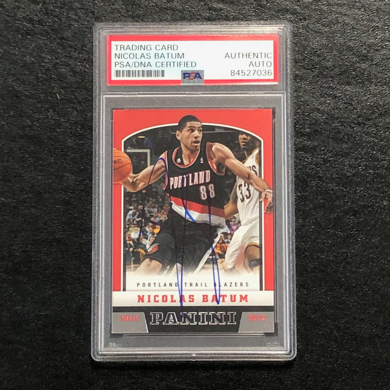2012-13 Panini Basketball #129 Nicolas Batum Signed Card AUTO PSA Slabbed Blazers