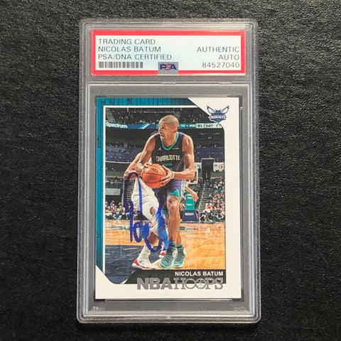 2018-19 NBA Hoops #119 Nicolas Batum Signed Card AUTO PSA Slabbed Hornets