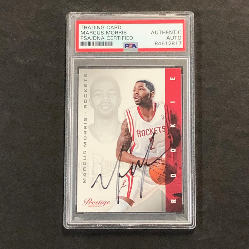 2012-13 Prestige Basketball #189 Marcus Morris Signed Card AUTO PSA Slabbed RC Rockets