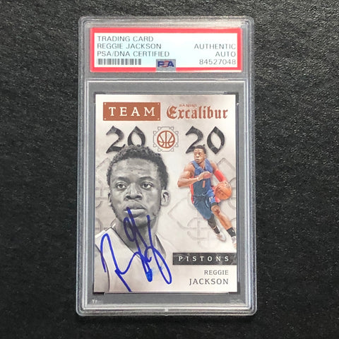 2015-16 Panini Excalibur Team 2020 #14 Reggie Jackson Signed Card Auto PSA/DNA Slabbed Pistons