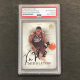 2012-13 Upper Deck SP Authentic #35 Khris Middleton Signed Card AUTO PSA/DNA Slabbed Texas A&M