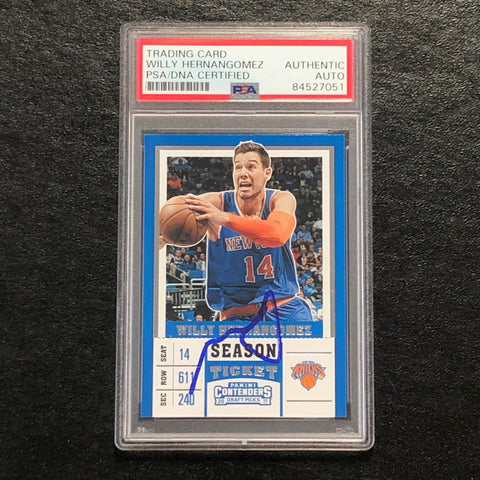 2017-18 Contenders Draft Picks #49 Willy Hernangomez Signed Card AUTO PSA Slabbed Knicks