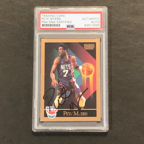 1990-91 SkyBox #184 Pete Myers Signed Card AUTO PSA Slabbed Nets