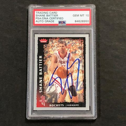 2008-09 Fleer Basketball #129 Shane Battier Signed Card AUTO 10 PSA/DNA Slabbed Rockets