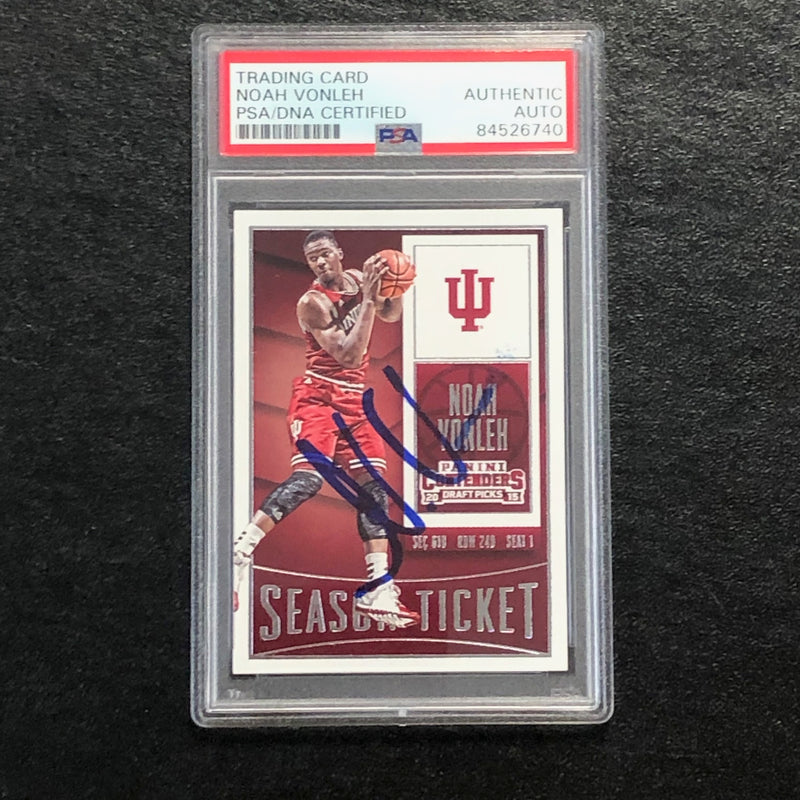 2015-16 Contenders Draft Picks #7 Noah Vonleh Signed Card AUTO PSA/DNA Slabbed Indiana