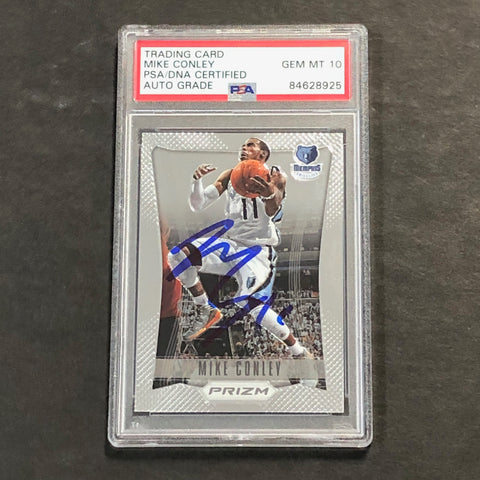 2012-13 Panini Prizm #31 Mike Conley signed Auto 10 Card PSA/DNA Slabbed Grizzlies