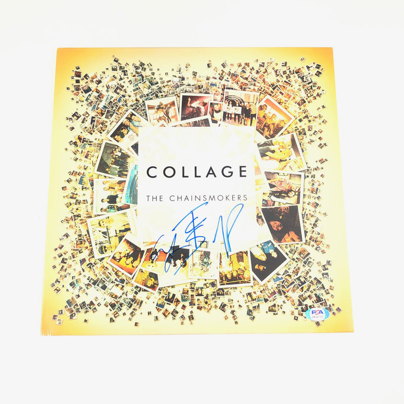 ALEX PALL ANDREW TAGGART signed The Chainsmokers' Collage LP Vinyl PSA/DNA Album autographed Pop