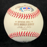 DUSTIN PEDROIA signed 2013 WS Baseball PSA/DNA Boston Red Sox autographed