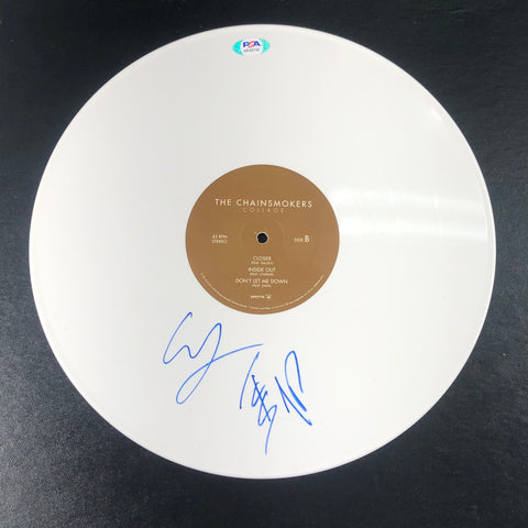 ALEX PALL ANDREW TAGGART signed The Chainsmokers' Collage LP Vinyl PSA/DNA Album autographed Pop