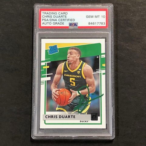 2021-22 Panini Chronicles Draft Picks #43 Chris Duarte Signed Card AUTO 10 PSA slabbed Oregon