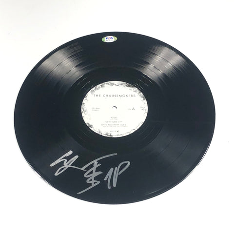 ALEX PALL ANDREW TAGGART signed The Chainsmokers' Bouquet LP Vinyl PSA/DNA Album autographed Pop