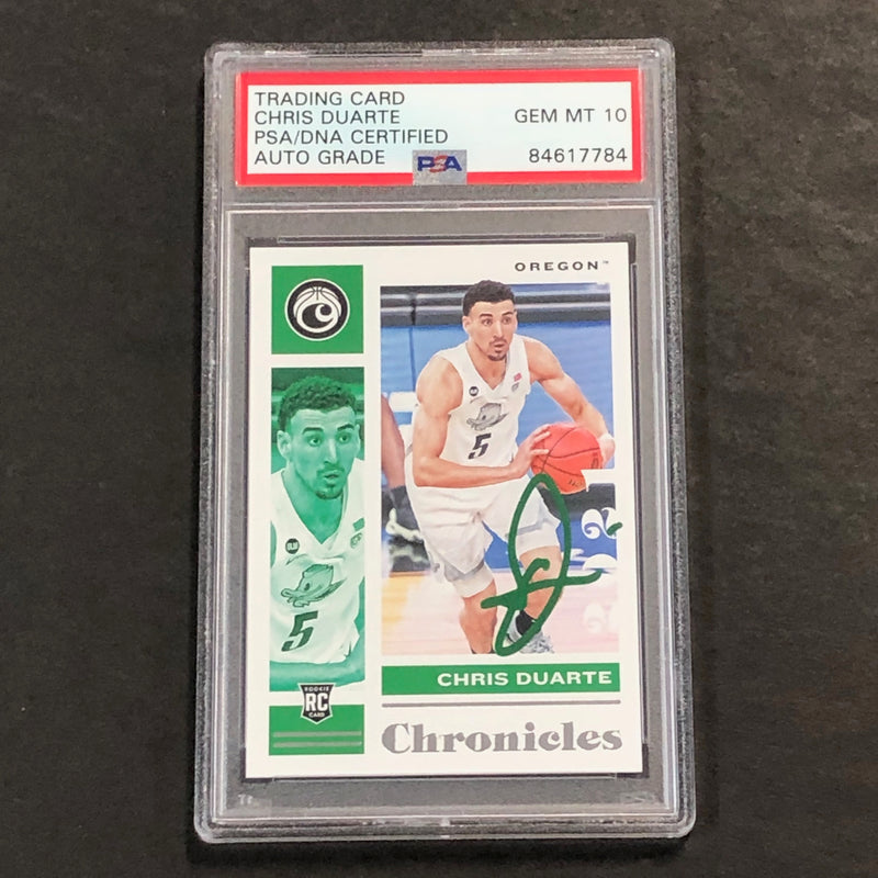 2021-22 Chronicles Draft Picks #18 Chris Duarte Signed Card AUTO 10 PSA slabbed RC Oregon