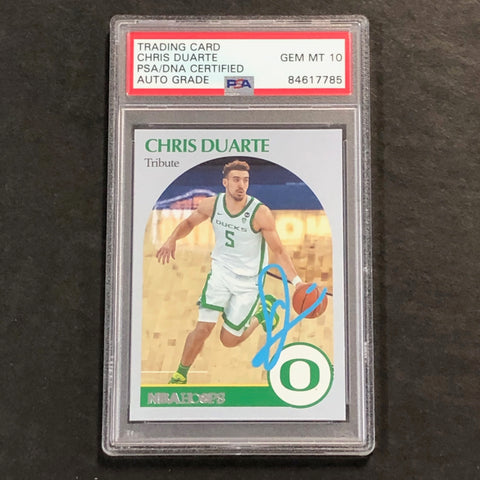 2021-22 Chronicles Draft Pick Tribute #68 Chris Duarte Signed Card AUTO 10 PSA slabbed Oregon