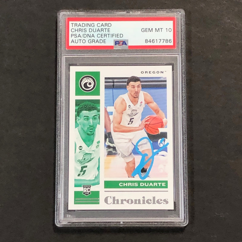 2021-22 Chronicles Draft Picks #18 Chris Duarte Signed Card AUTO 10 PSA slabbed RC Oregon