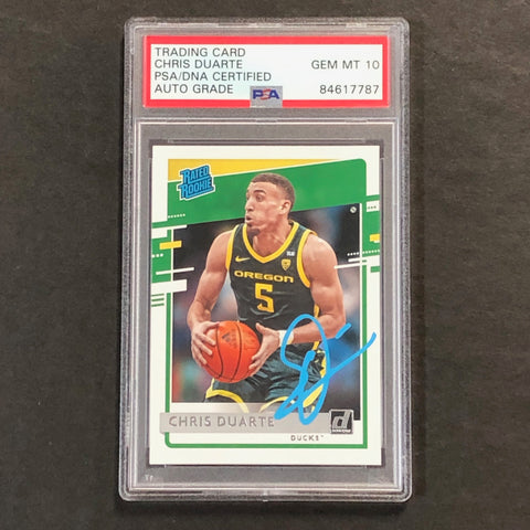 2021-22 Panini Chronicles Draft Picks #43 Chris Duarte Signed Card AUTO 10 PSA slabbed Oregon