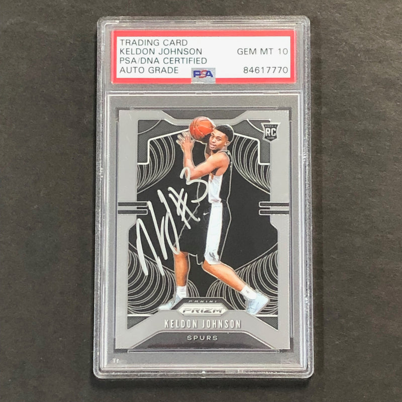 2019-20 Panini Prizm #273 Keldon Johnson Signed Card Auto 10 PSA Slabbed RC Spurs