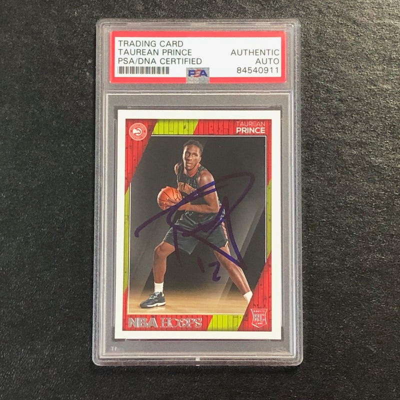 2016-17 NBA Hoops #272 Taurean Prince Signed Card AUTO PSA Slabbed RC Hawks