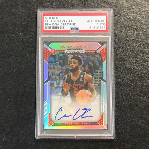 2019-20 Panini Prizm Draft Picks #109 Corey Davis Jr Signed Card AUTO PSA Slabbed RC Houston