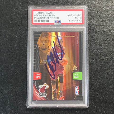 2009 Adrenalyn XL Udonis Haslem Signed Card AUTO PSA Slabbed Heat