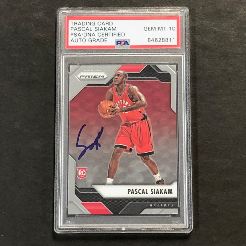 2016-17 Panini Prizm #220 Pascal Siakam Signed Card AUTO 10 PSA Slabbed RC Raptors