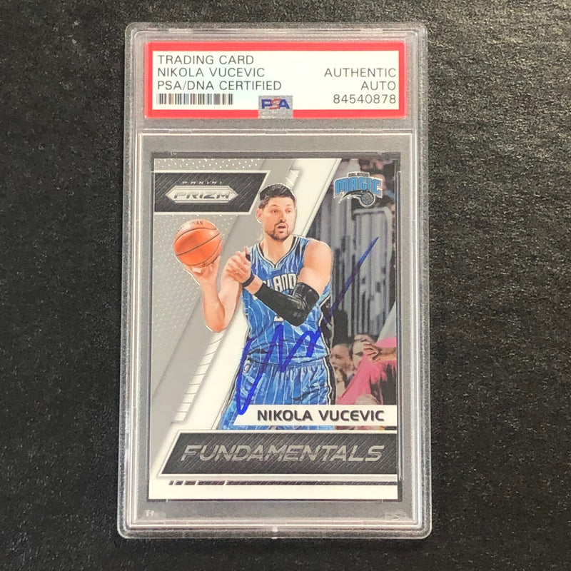 2017-18 Panini Prizm Fundamentals #49 Nikola Vucevic  Signed Card AUTO PSA Slabbed Magic