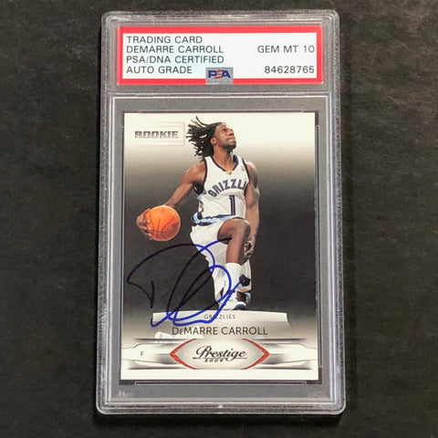 2009-10 PANINI PRESTIGE #227 DeMarre Carroll Signed Card AUTO 10 PSA Slabbed RC Grizzlies
