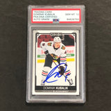 2021-22 O-Pee-Chee #87 Dominik Kubalik Signed Card AUTO 10 PSA slabbed Blackhawks