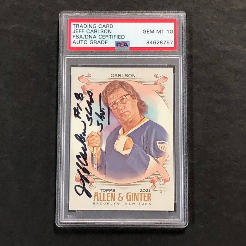 2021 Topps Allen & Ginter #256 JEFF CARLSON Signed Card PSA/DNA Encapsulated AUTO 10 Slabbed Slapshot