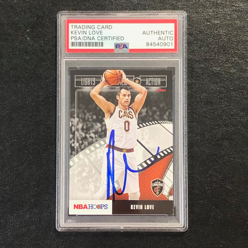 2019-20 NBA HOOPS LIGHTS CAMERA ACTION #16 Kevin Love Signed Card AUTO PSA Slabbed Cavaliers