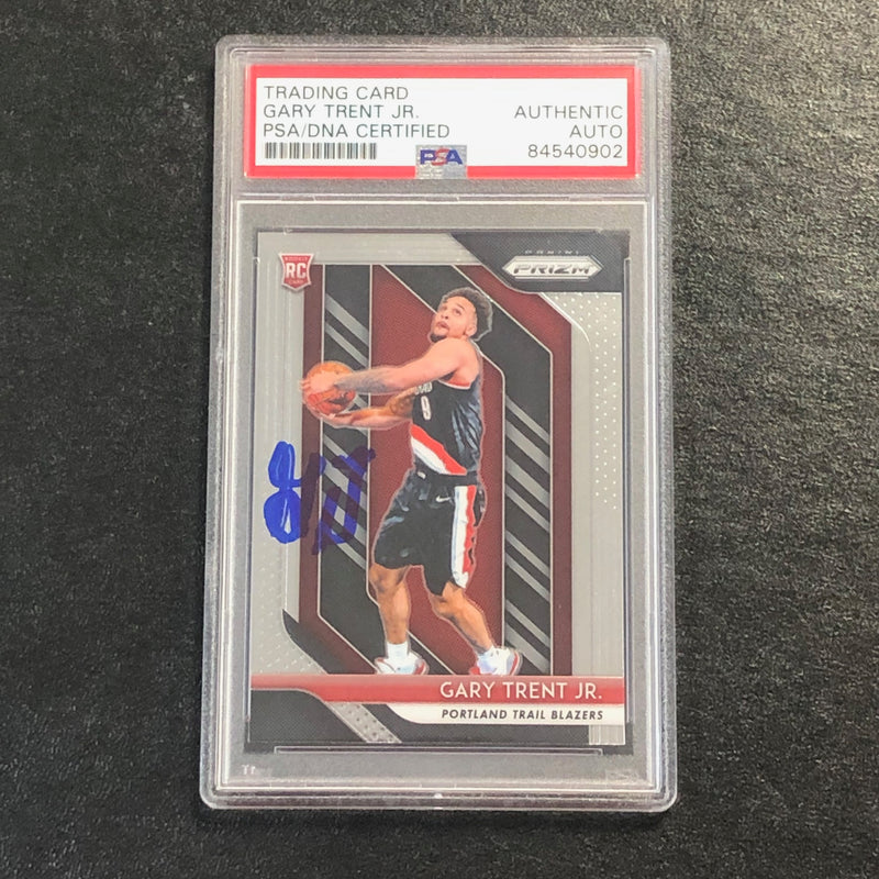 2018 Panini Prizm #71 Gary Trent Jr Signed Rookie Card AUTO PSA Slabbed RC Blazers