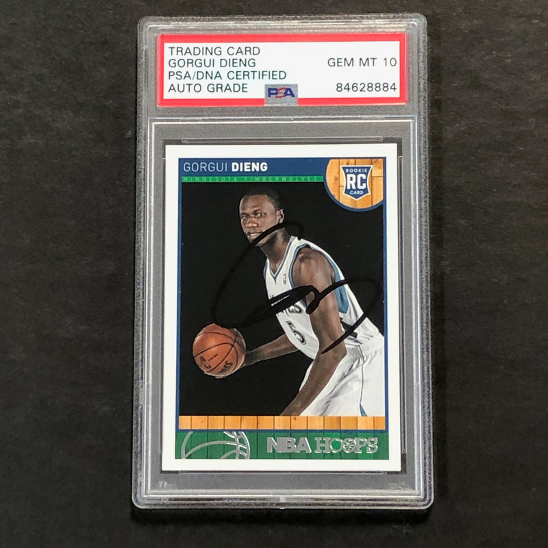 2013-14 NBA Hoops #281 Gorgui Dieng Signed Card AUTO 10 PSA Slabbed Minnesota Timberwolves