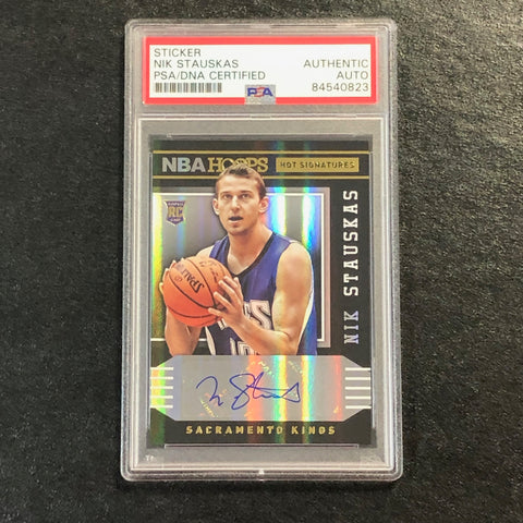 2014-15 NBA Hoops Hot Signatures #73 Nik Stauskas Signed Card AUTO PSA Slabbed RC Kings