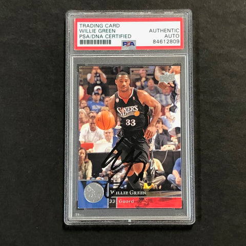 2009-10 Upper Deck Basketball #150 Willie Green Signed Card AUTO PSA Slabbed 76ers