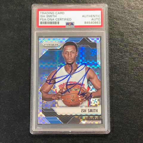 2016-17 Panini Prizm Checkerboard #207 Ish Smith Signed Card AUTO PSA Slabbed Pistons