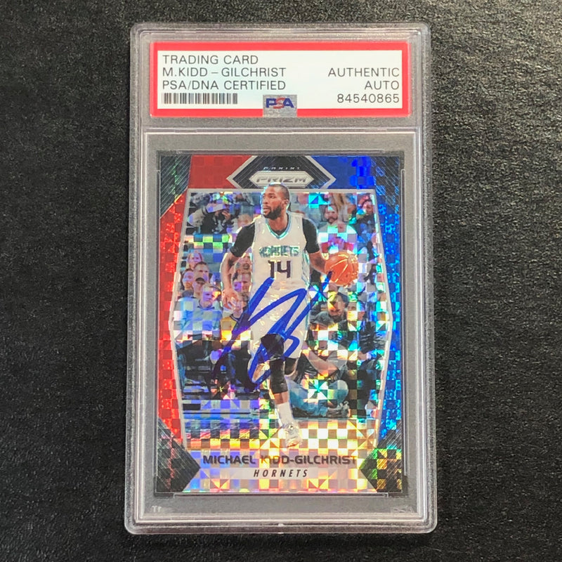 2017 Panini Prizm #237 Michael Kidd-Gilchrist Signed Card AUTO PSA Slabbed Hornets