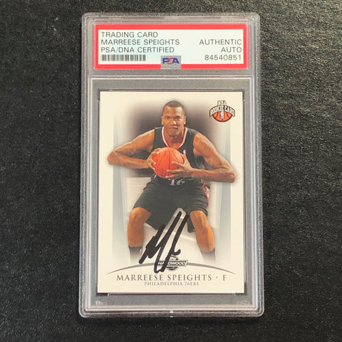 2008-09 Topps Hardwood #116 MARREESE SPEIGHTS Signed Card AUTO PSA Slabbed RC 76ers