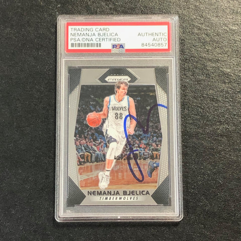 2017-18 Panini Prizm #87 Nemanja Bjelica Signed Card AUTO PSA/DNA Slabbed Timberwolves