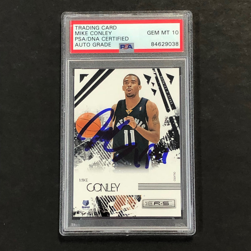 2009-10 Rookies and Stars #45 Mike Conley signed Auto 10 Card PSA/DNA Slabbed Grizzlies