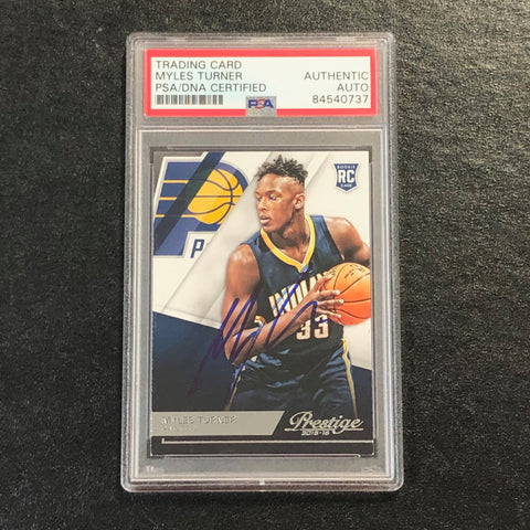 2015-16 Panini Prestige #231 Myles Turner Signed Card AUTO PSA Slabbed RC Pacers