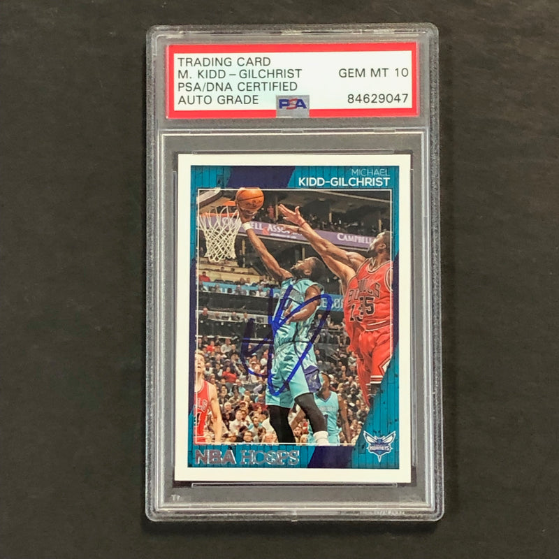 2016-17 NBA Hoops #191 Michael Kidd-Gilchrist Signed Card AUTO 10 PSA Slabbed Hornets