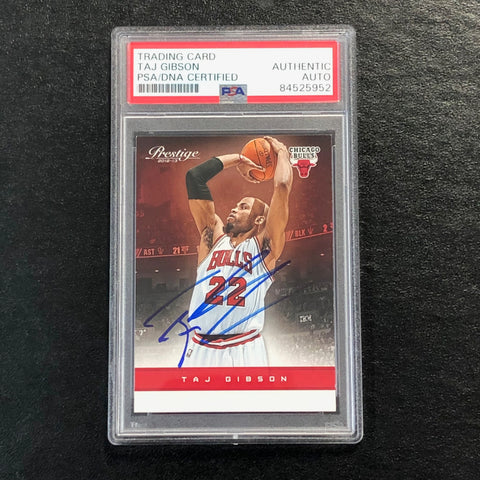 2012-13 Panini Prestige #54 Taj Gibson Signed Card AUTO PSA Slabbed Bulls