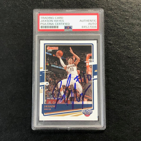 2020-21 Donruss #43 Jaxson Hayes Signed Card AUTO PSA Slabbed Pelicans