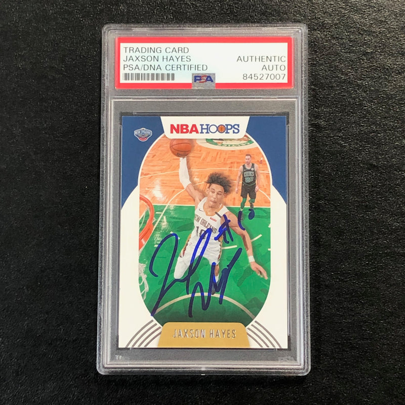 2020-21 NBA Hoops #66 Jaxson Hayes Signed Card AUTO PSA Slabbed Pelicans