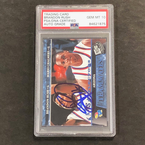 2008-09 PRESS PASS #60 Brandon Rush Signed Card AUTO 10 PSA Slabbed Jayhawks