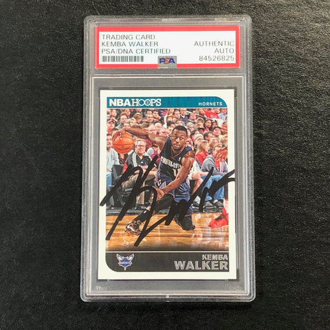 2014-15 NBA Hoops #83 Kemba Walker Signed Card AUTO PSA Slabbed Hornets