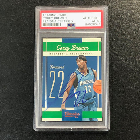 2010-11 Classics Basketball #38 Corey Brewer Signed Card AUTO PSA Slabbed Timberwolves