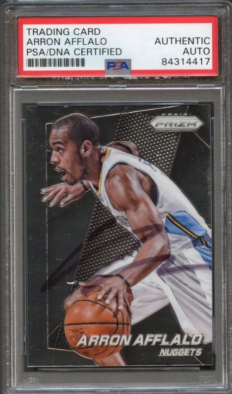 2014-15 Panini Prizm #127 Arron Afflalo Signed Card AUTO 10 PSA Slabbed Nuggets