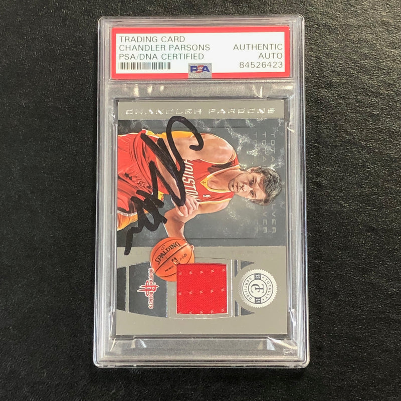2013-14 Totally Certified Materials #75 Chandler Parsons Signed Relic Card AUTO PSA/DNA Slabbed Rockets
