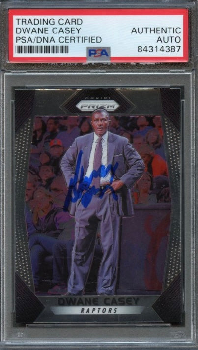 2017-18 Panini Prizm #40 DWANE CASEY Signed Card AUTO PSA Slabbed